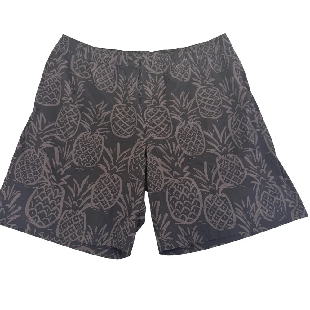 Chubbies Swim‎ Trunks Mens XL Pineapple Print Compression Liner Grey 7